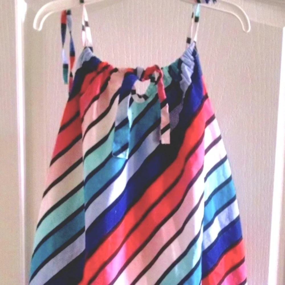 Gap Girls Rainbow Striped Cotton Shift Dress Size M